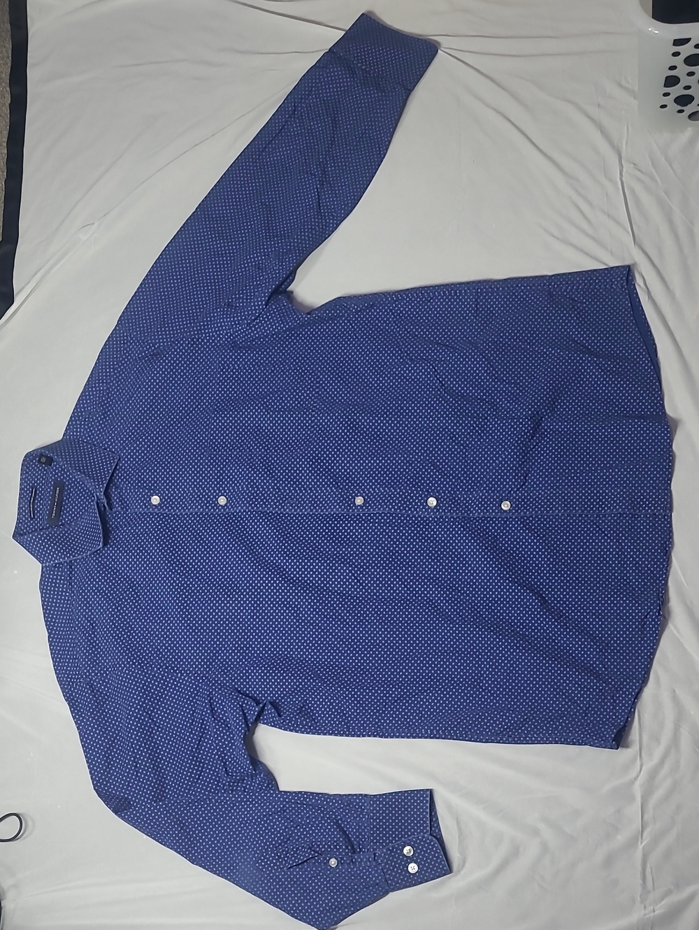 Tommy Hilfiger Navy Blue Microdot Polo Shirt Formal Large